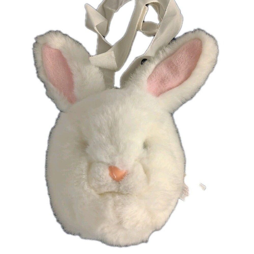 Applause White Easter Bunny Rabbit Purse Plush Small Bag Dress Up Adjustable